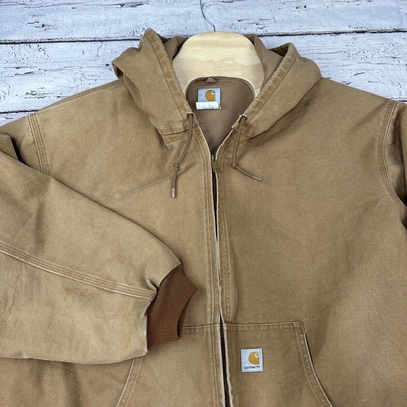 Vintage Carhartt Jacket Mens 4XL Brown Duck J131 Hoodie Union Michigan‎ USA VGC - Picture 13 of 16